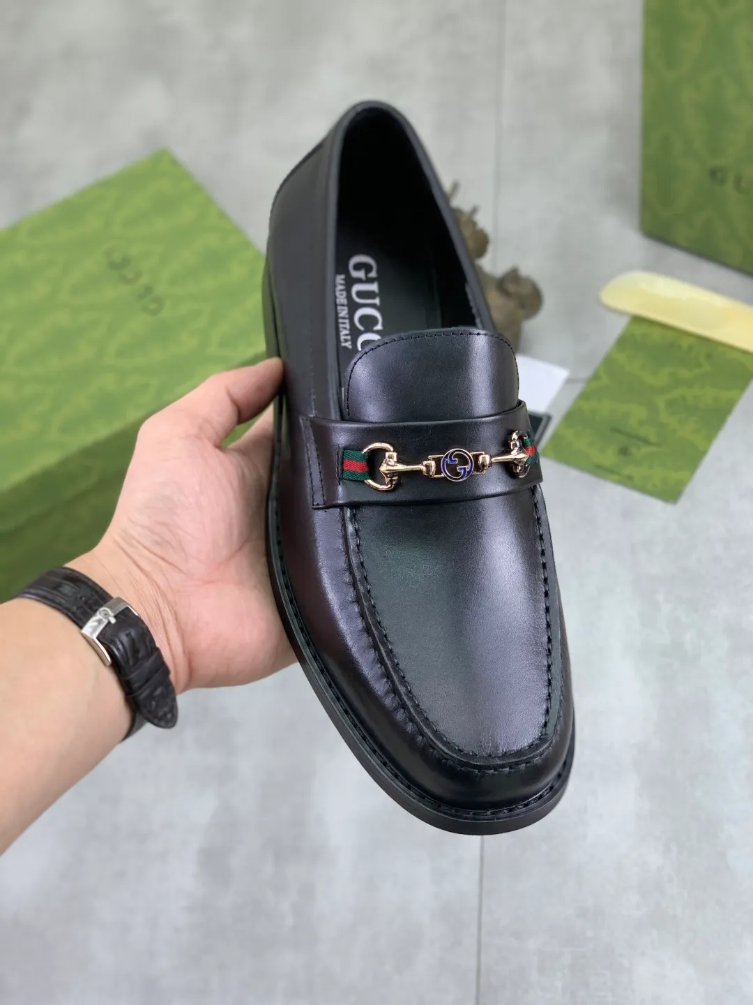 Men's men's shoes 💰P460 [New style] Water dyed cowhide 💰💎💎💎 [Gucci] GUCCI high-end men's formal business leather shoes, original order 1:1! Original imported high-end calfskin, original metal buckle, imported first-layer cowhide lining for feet, original outsole, men's shoe size: 38-45, black color available
